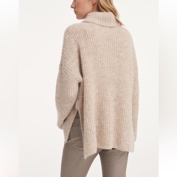 Opus •S• Parja Oatmeal Wool Alpaca Blend Neutral Turtleneck Sweater - Picture 3 of 12